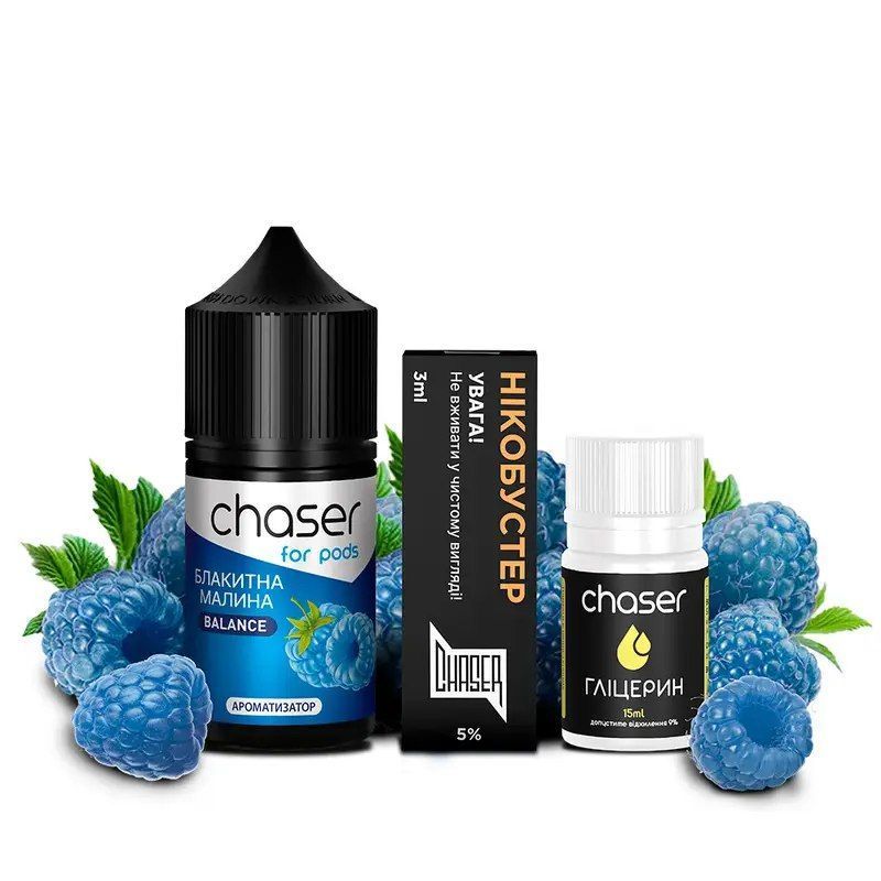 Набір для самозамісу Chaser For-pods 30 ml 50 mg Блакитна Малина 1229 фото